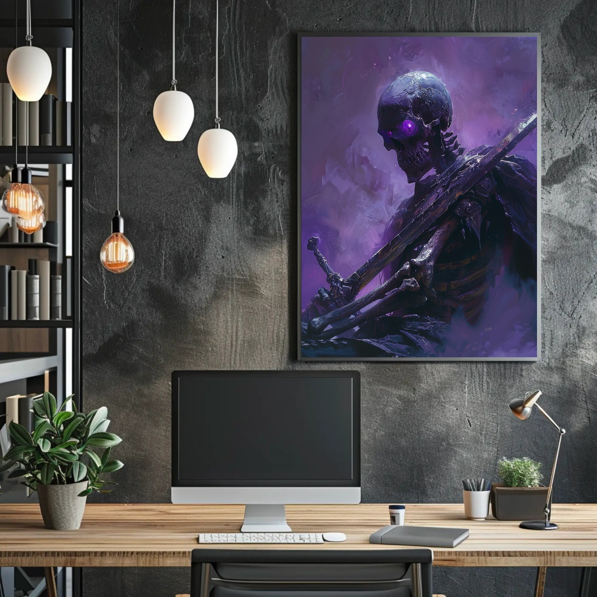Skeleton Warrior Art: Dark Fantasy or Mythology Poster PosterGoat