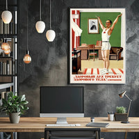 Soviet Fitness Motivation Vintage Propaganda Poster