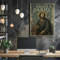 Vintage Saint Daniel Religious Art Poster