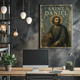 Vintage Saint Daniel Religious Art Poster