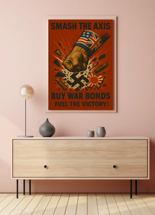 Defeat the Axis, Support the Allies WWII Poster
