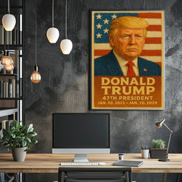 Patriotic Leadership Portrait Poster with American Flag Theme