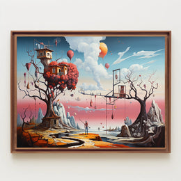 Dreamlike Whimsical Trees Fantasy Mythology Poster