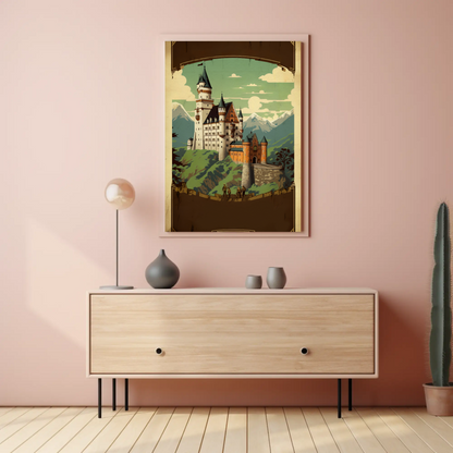 Fairytale Castle In Bavarian Mountains Travel Poster
