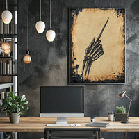 Skeleton Hand Poised Artwork: Abstract or Pop Culture Poster