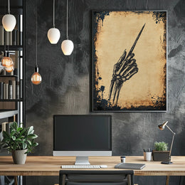 Skeleton Hand Poised Artwork: Abstract or Pop Culture Poster