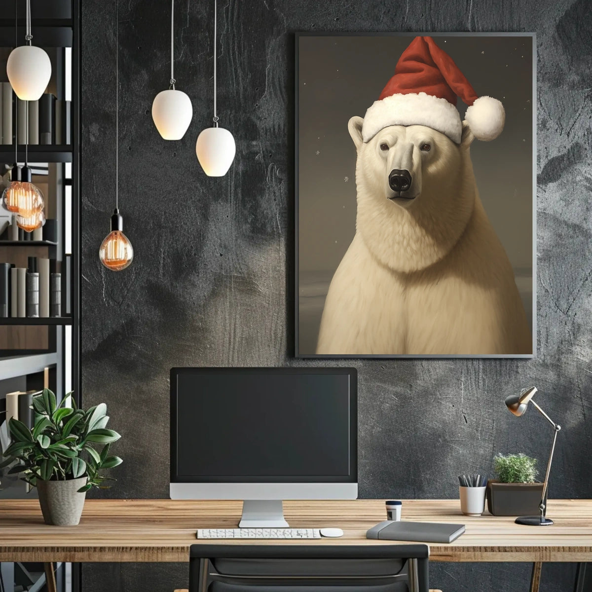 Festive Polar Bear Poster