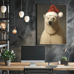 Festive Polar Bear Poster