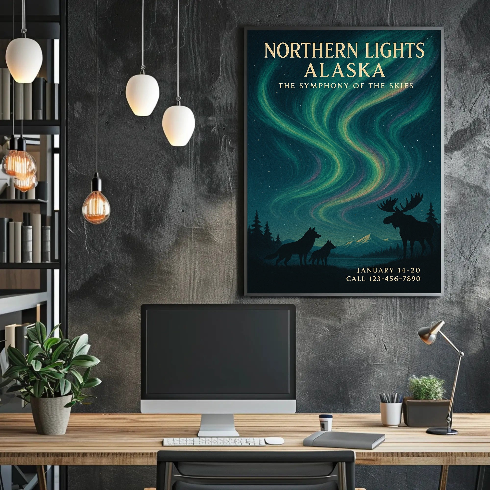 Majestic Aurora over Alaska: National Park Poster