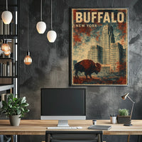Buffalo Cityscape Wanderlust Minimalist Poster