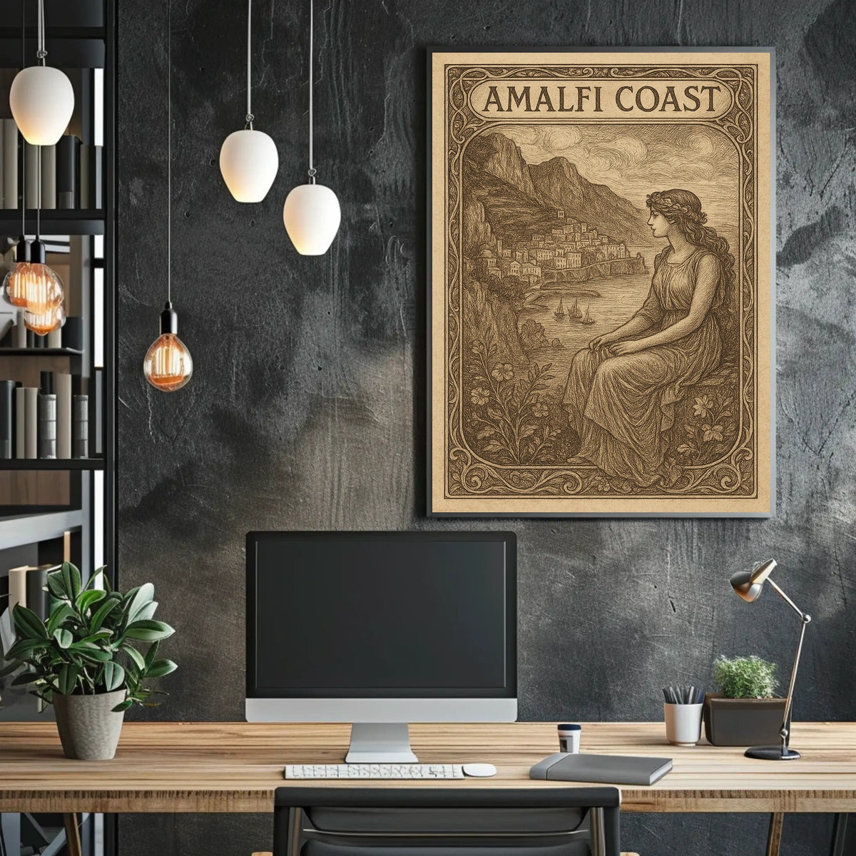 Amalfi Coast A Timeless View Poster Coastal Wall Art