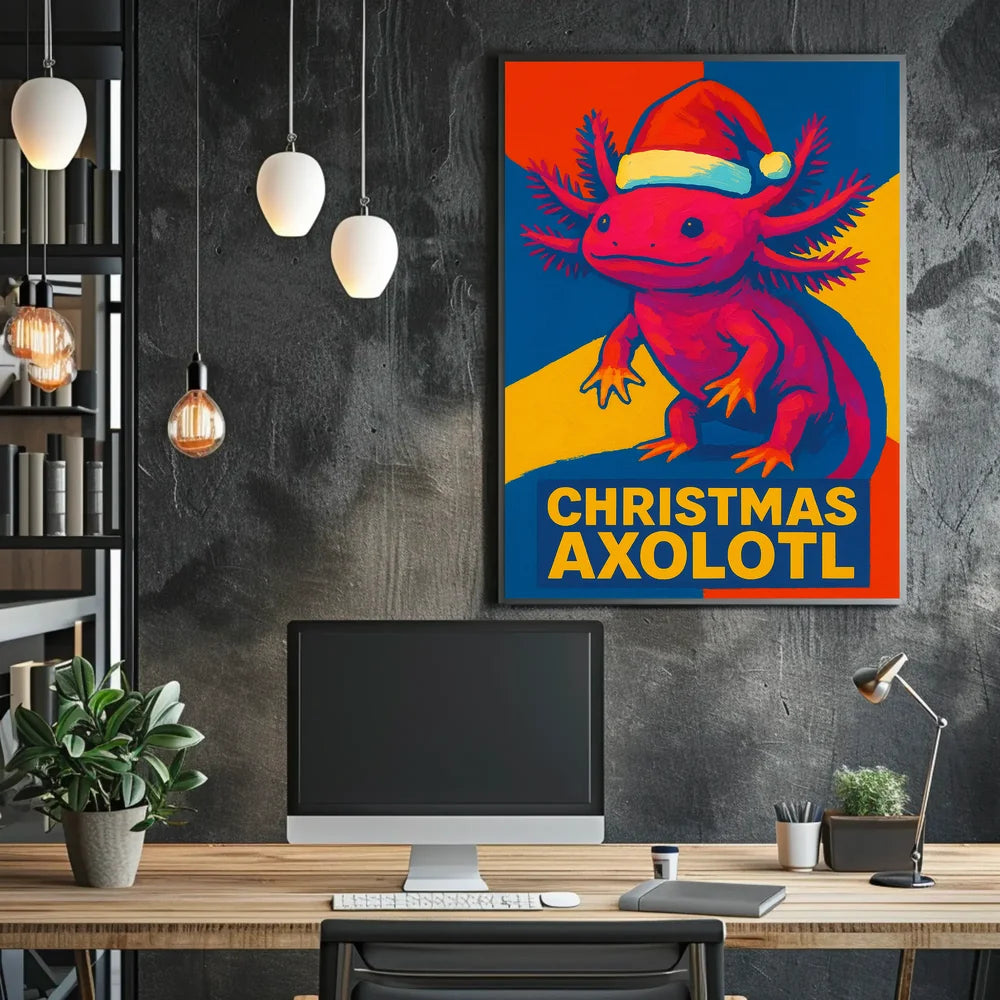 Christmas Axolotl Poster for Animal Lovers