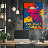 Christmas Axolotl Poster for Animal Lovers
