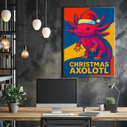 Christmas Axolotl Poster for Animal Lovers