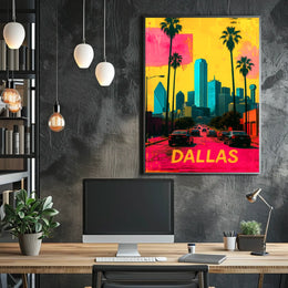 Vibrant Dallas Skyline Poster