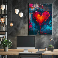 Heart Graffiti Art Poster for Urban Decor