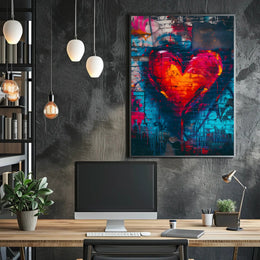 Heart Graffiti Art Poster for Urban Decor