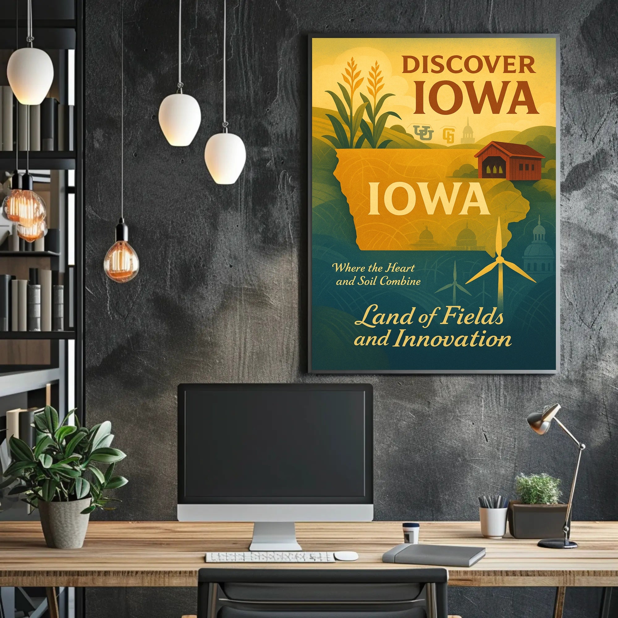 Iowa's Heartfelt Harmony: Nostalgic Travel Poster