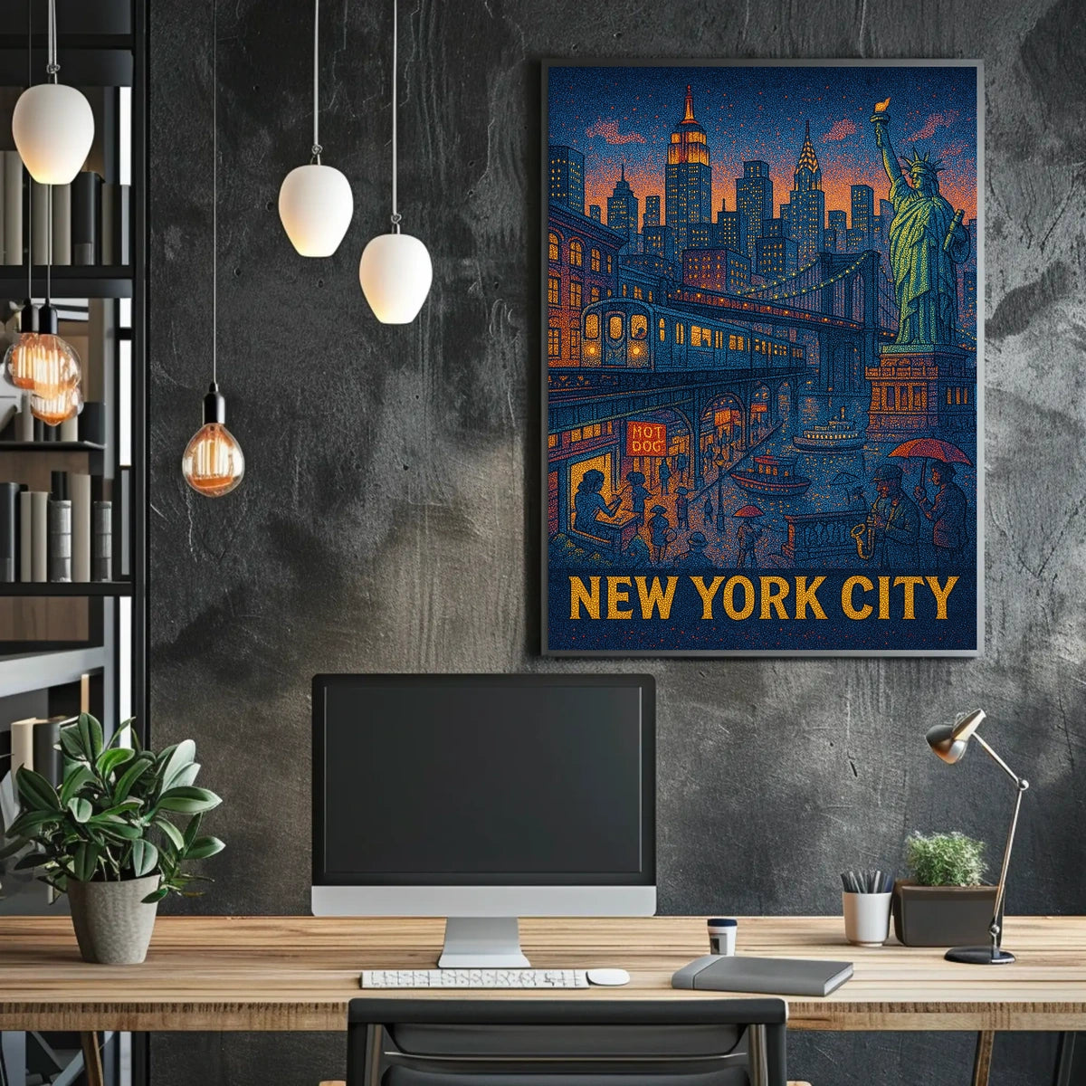 New York City Nightscape Poster