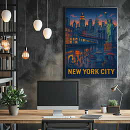 New York City Nightscape Poster