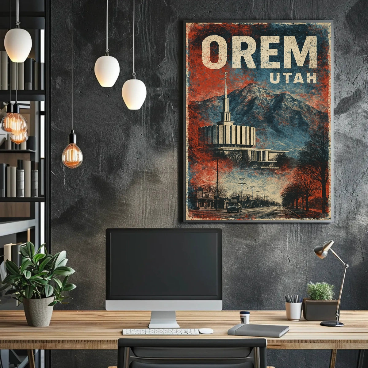 Orem Utah Scenic Vintage Travel Collector Poster