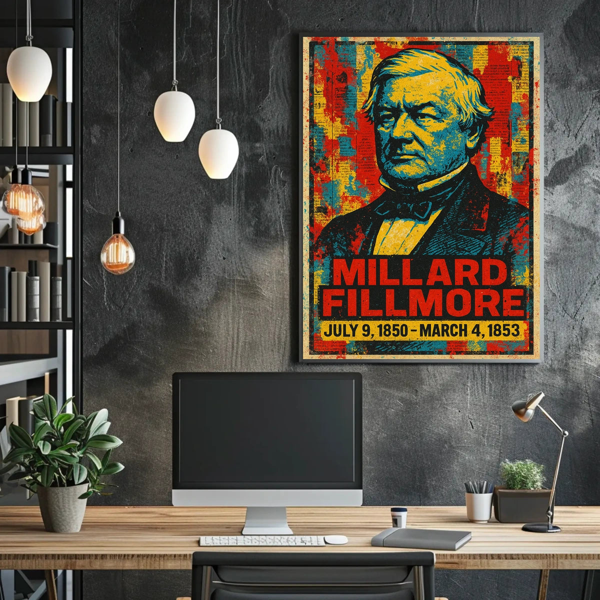Millard Fillmore 13th President of the United States Street Art Mashup Poster