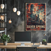 Silver Spring Travel Nostalgia Retro Folk Art Poster