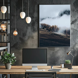 Misty Mountain Landscape Poster