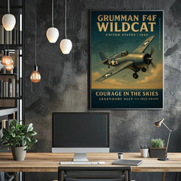 Grumman F4F Wildcat Tribute WWII Poster