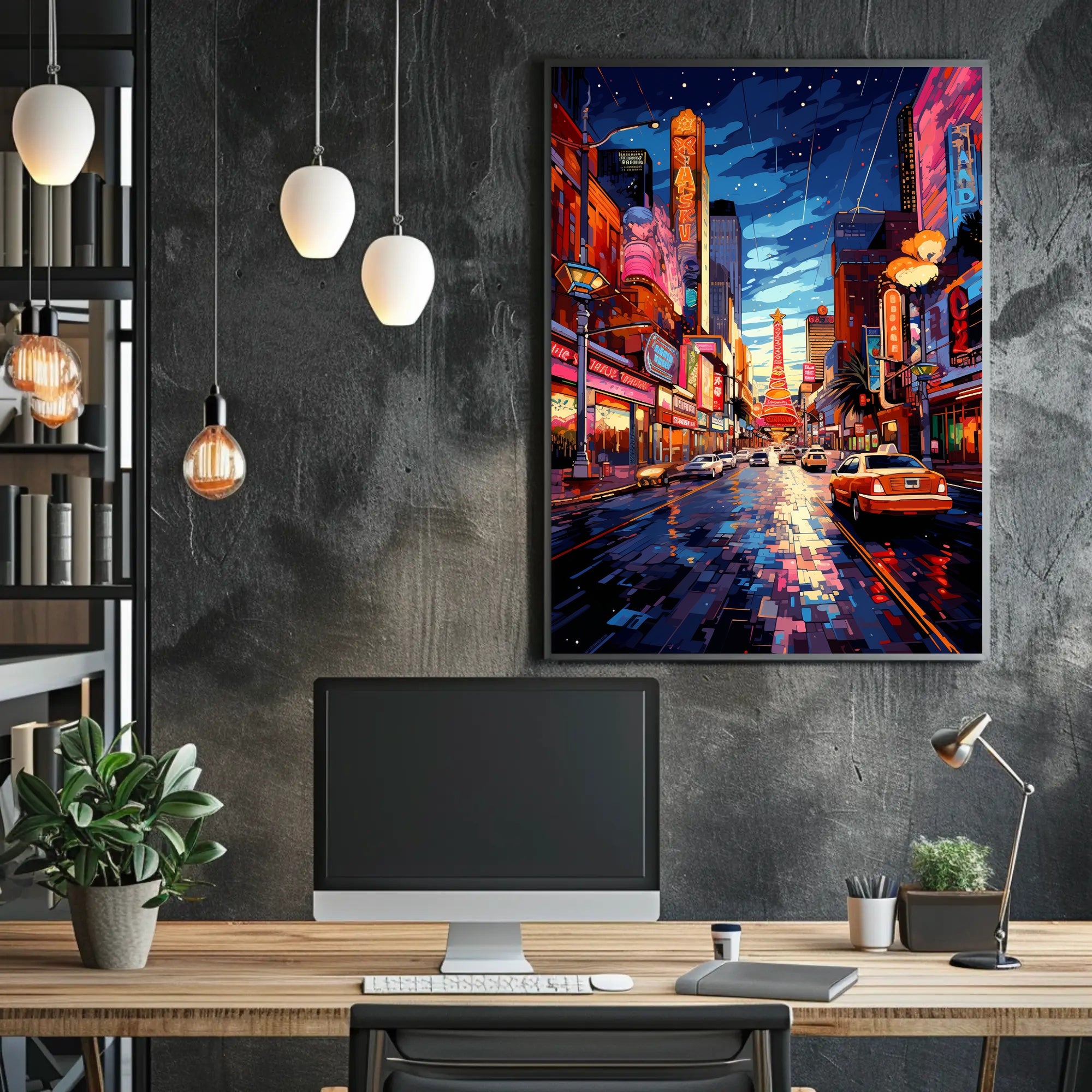 Neon Cityscape Poster