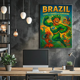 Brazil Land of Samba and Sunshine Poster