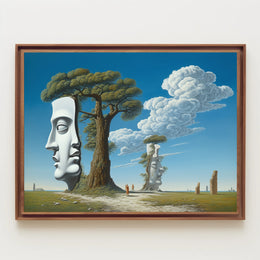 Surreal Faces Nature Scene Fantasy or Mythology Poster