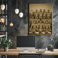 USA Basketball Team Portrait Poster Vintage Sports Print