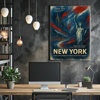 New York Empire State Skyline Poster Modern Wall Art