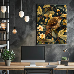 Richly Illustrated Vintage Bird Nature Art Animal Poster