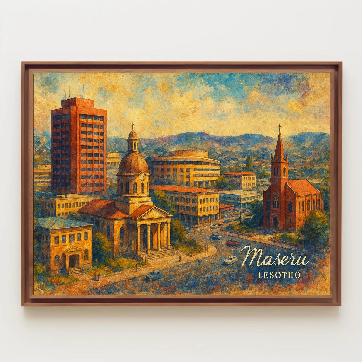 Maseru Cityscape Travel Minimalist Poster
