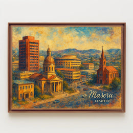 Maseru Cityscape Travel Minimalist Poster