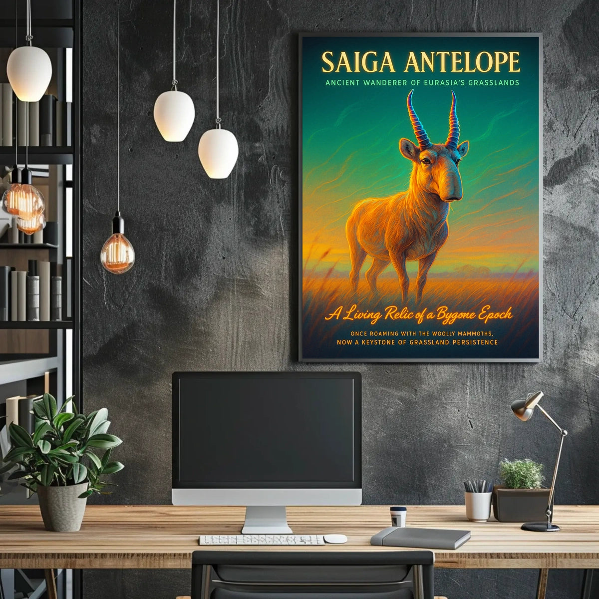 Saiga Antelope A Living Relic Poster
