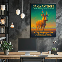 Saiga Antelope A Living Relic Poster