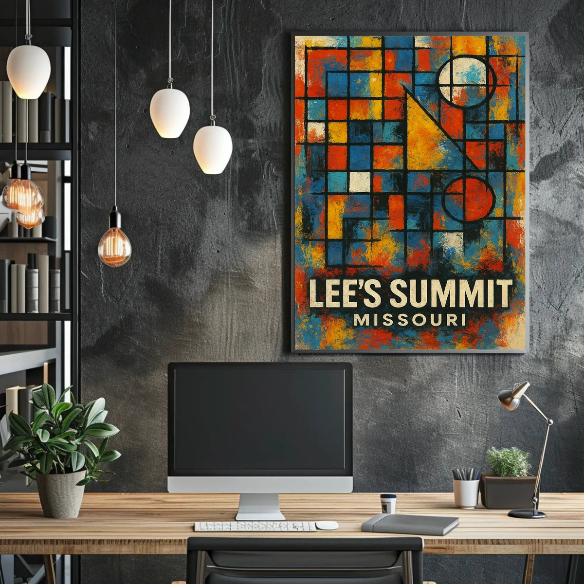 Lee's Summit Abstract Geometric Art Poster