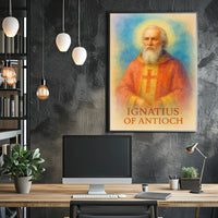 The selected category would be: Historical or Presidential Poster

Ignatius of Antioch vibrant historical religious poster art