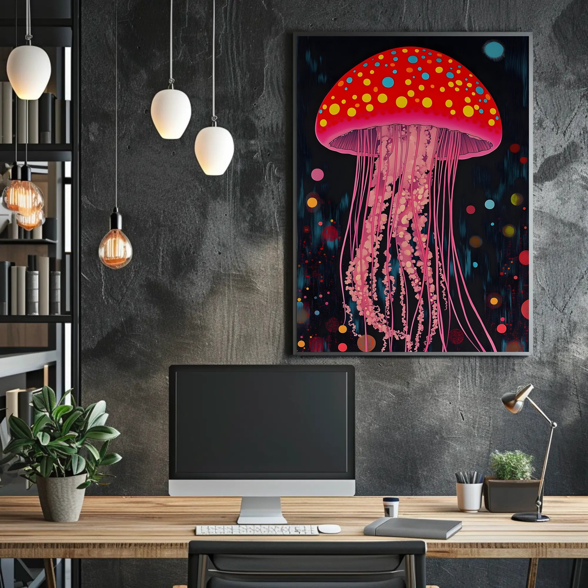 Jellyfish Poster Vibrant Dreamscape Wall Art