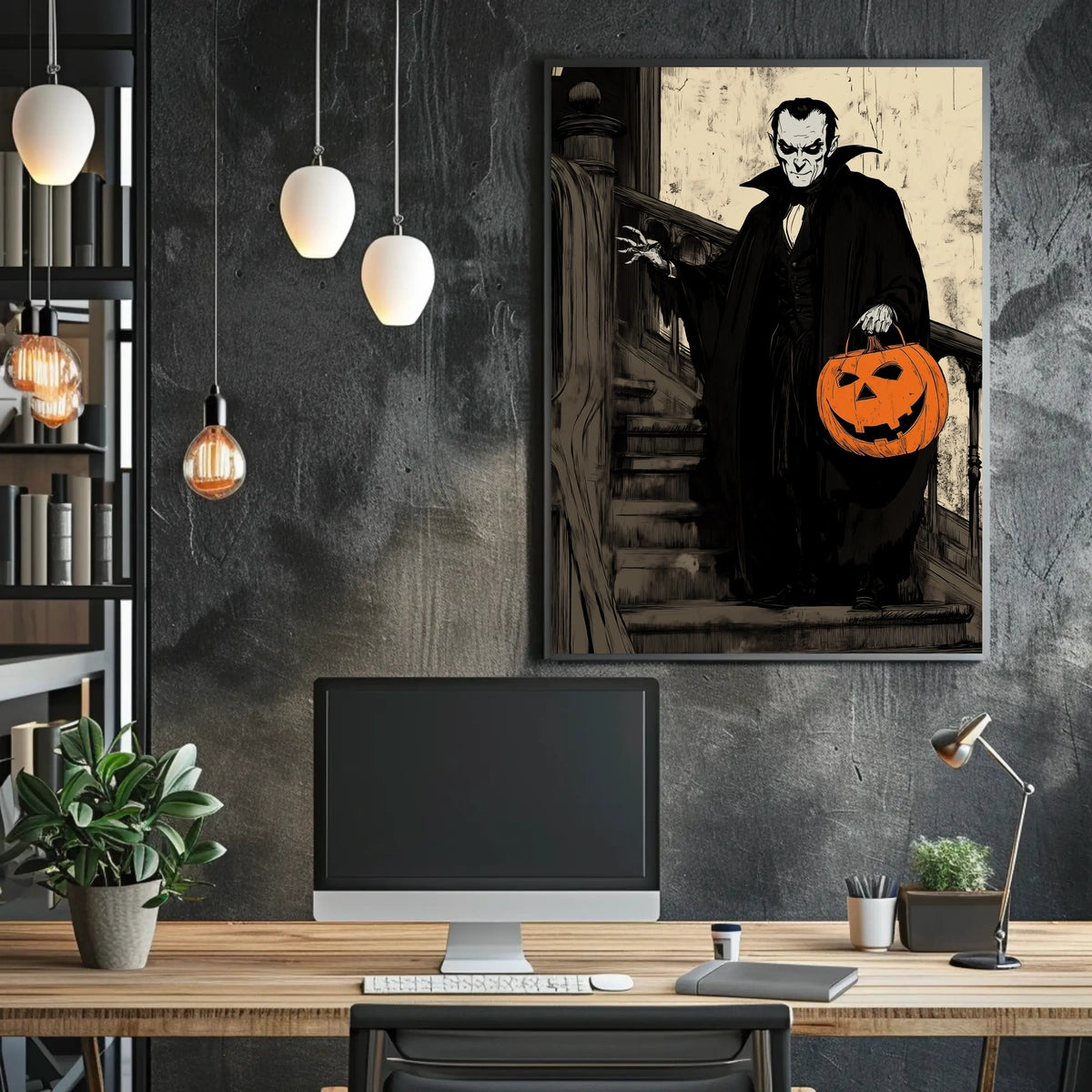 Vampire Halloween Gothic Artwork Sketch Poster