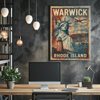 Warwick Rhode Island Vintage Travel Wanderlust Poster