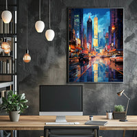 Neon Cityscape Poster