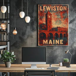 Lewiston, Maine Vintage Charm Vintage Poster