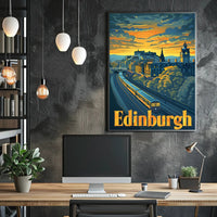 Edinburgh Icons Panorama Travel Poster