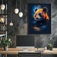 Stylized Cosmic Panda Illustration Animal Poster
