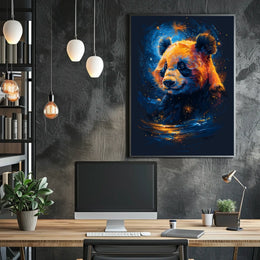 Stylized Cosmic Panda Illustration Animal Poster
