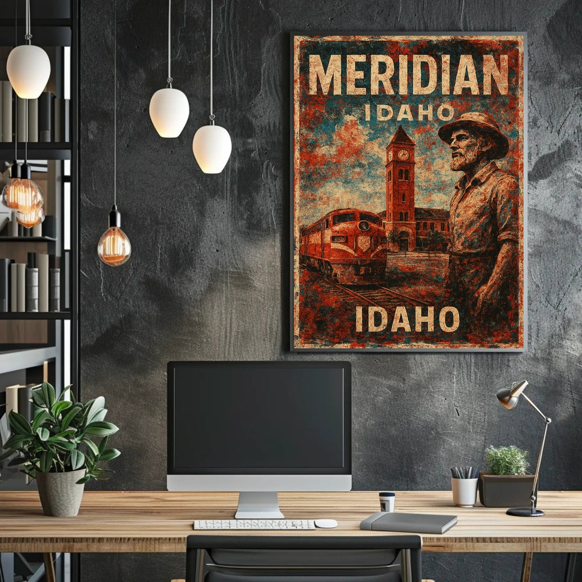 Meridian, Idaho Vintage Vintage Poster